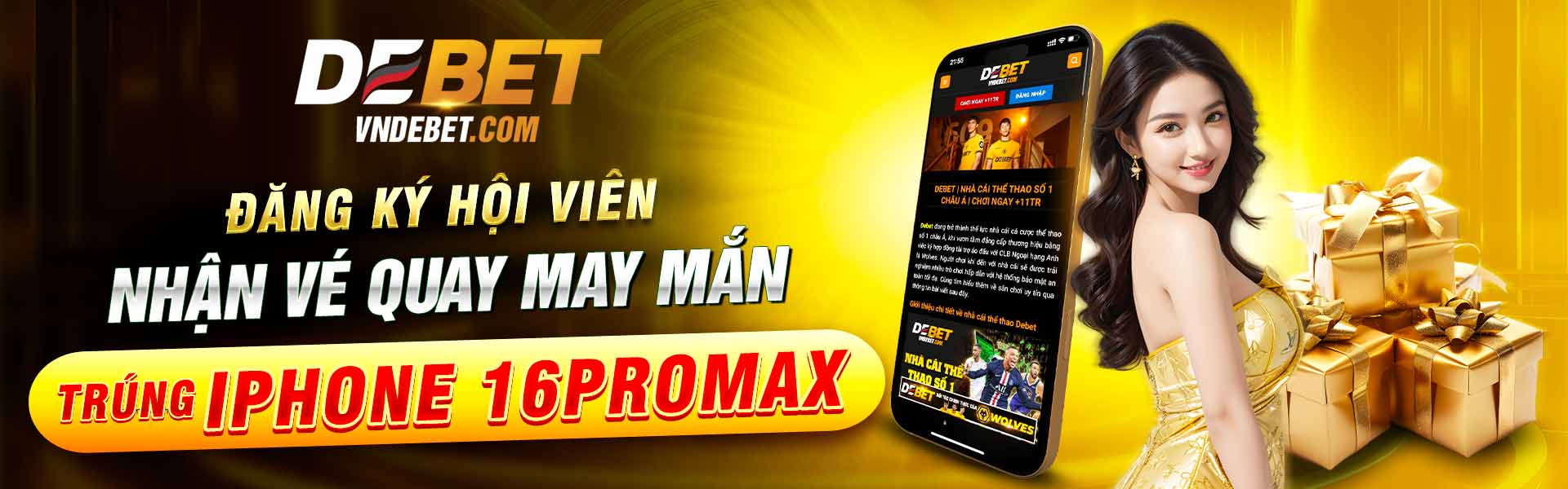 Đăng ký hội viên nhận vé quay may mắn trúng iphone 16promax